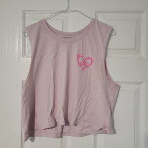 Cyclebar Pink Heart Cropped Tank | As Color | Size XL